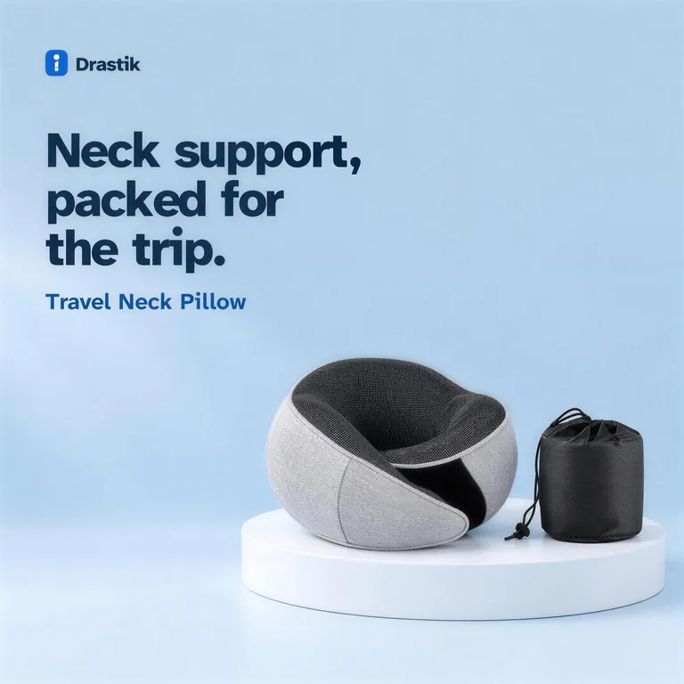 Drastik travel neck pillow with its storage case